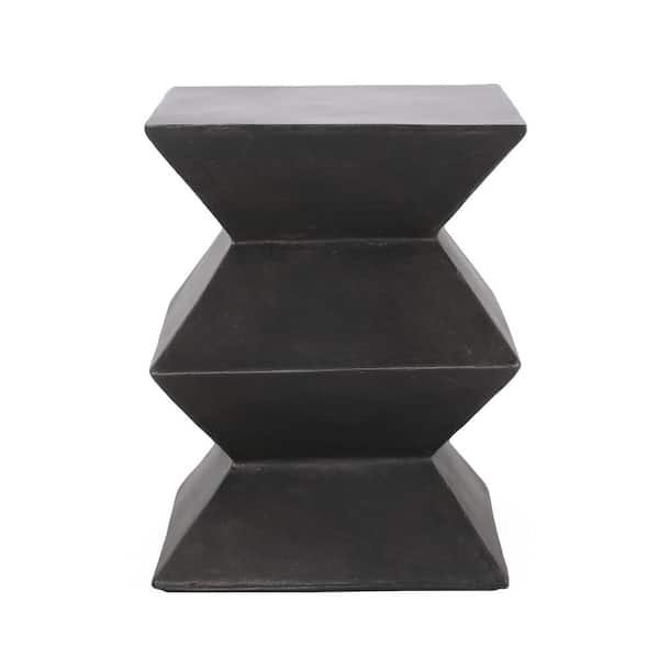Noble House Cleary Antique Copper Stone Outdoor Patio Side Table