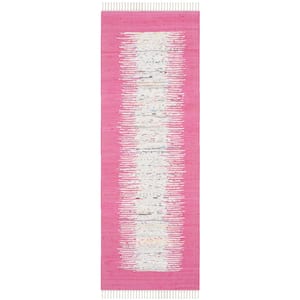 Montauk Ivory/Pink 2 ft. x 7 ft. Border Runner Rug