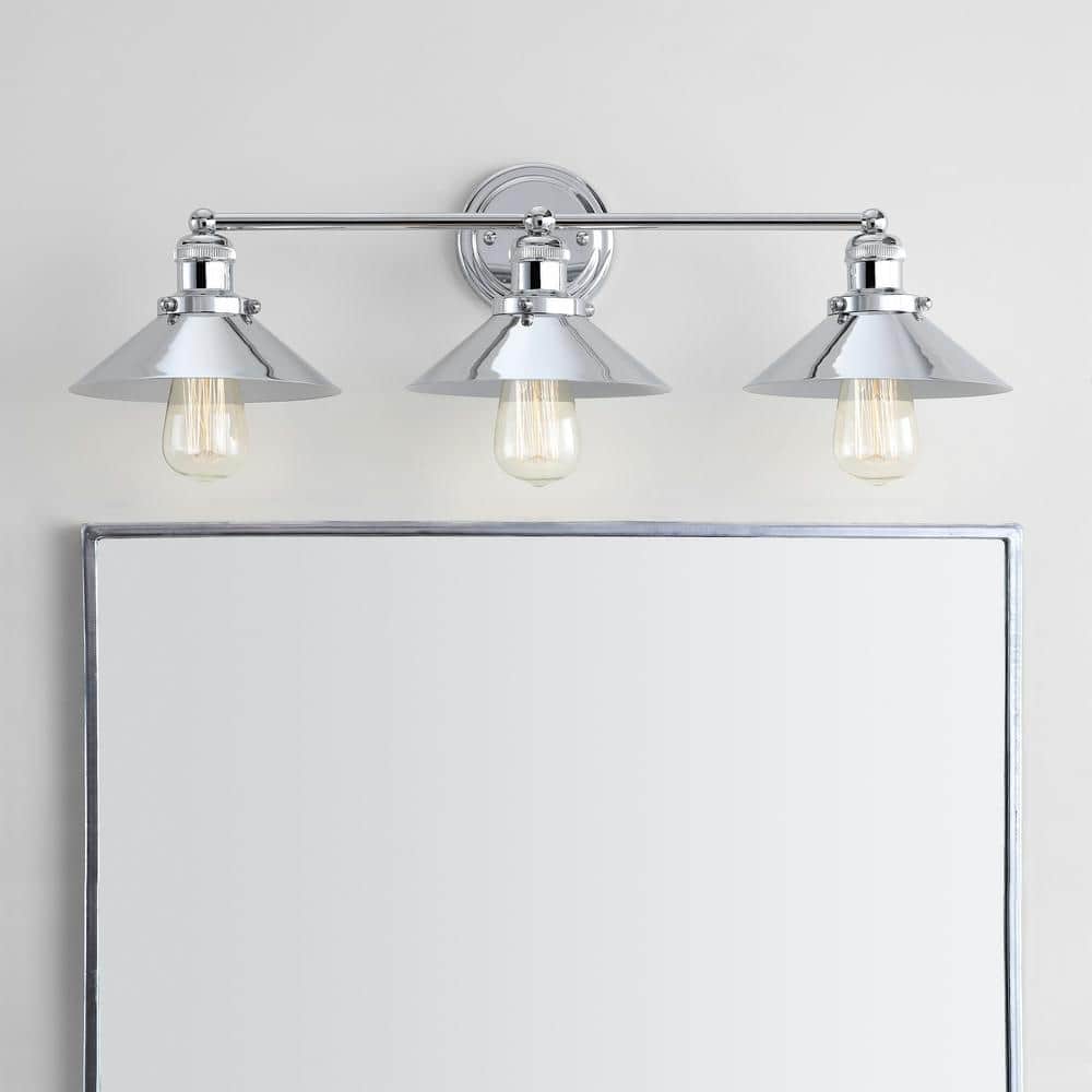 July 26.5" Chrome 3-Light Metal Vanity Light