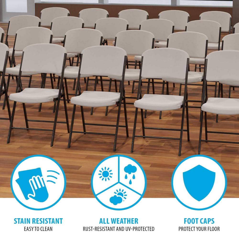 Putty Polyethylene and Steel Indoor/Outdoor Folding Chair Set