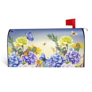 21 in. x 18 in. Butterflies and Flowers Magnetic Mailbox Cover Outdoor Decoration