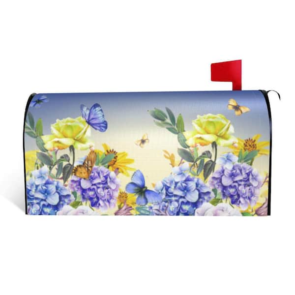 Mr. Garden 21 in. x 18 in. Butterflies and Flowers Magnetic Mailbox Cover Outdoor Decoration