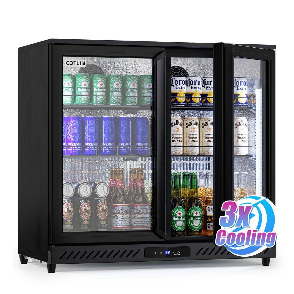 36 in. 7.45 cu. ft. Single Zone 208-Cans Beverage Cooler in Black, Self-Evaporation System, ETL Certified, 32°F to 50°F price history on PriceWatchPro