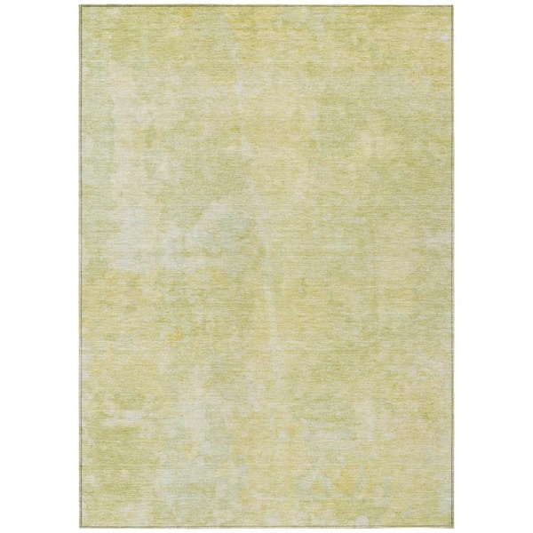 Gold 5 ft. x 8 ft. Woven Abstract Rectangle Indoor/Outdoor Area Rug