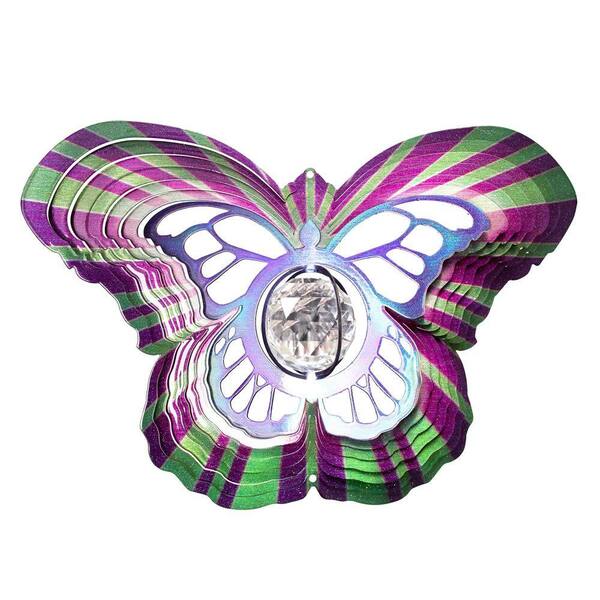 Iron Stop 10 in. Butterfly Crystal Wind Spinner