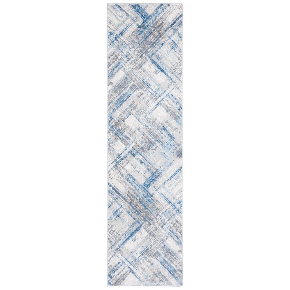 Shivan 2 ft. x 8 ft. Ivory/Blue Distressed Crosstitch Runner Rug price history on PriceWatchPro