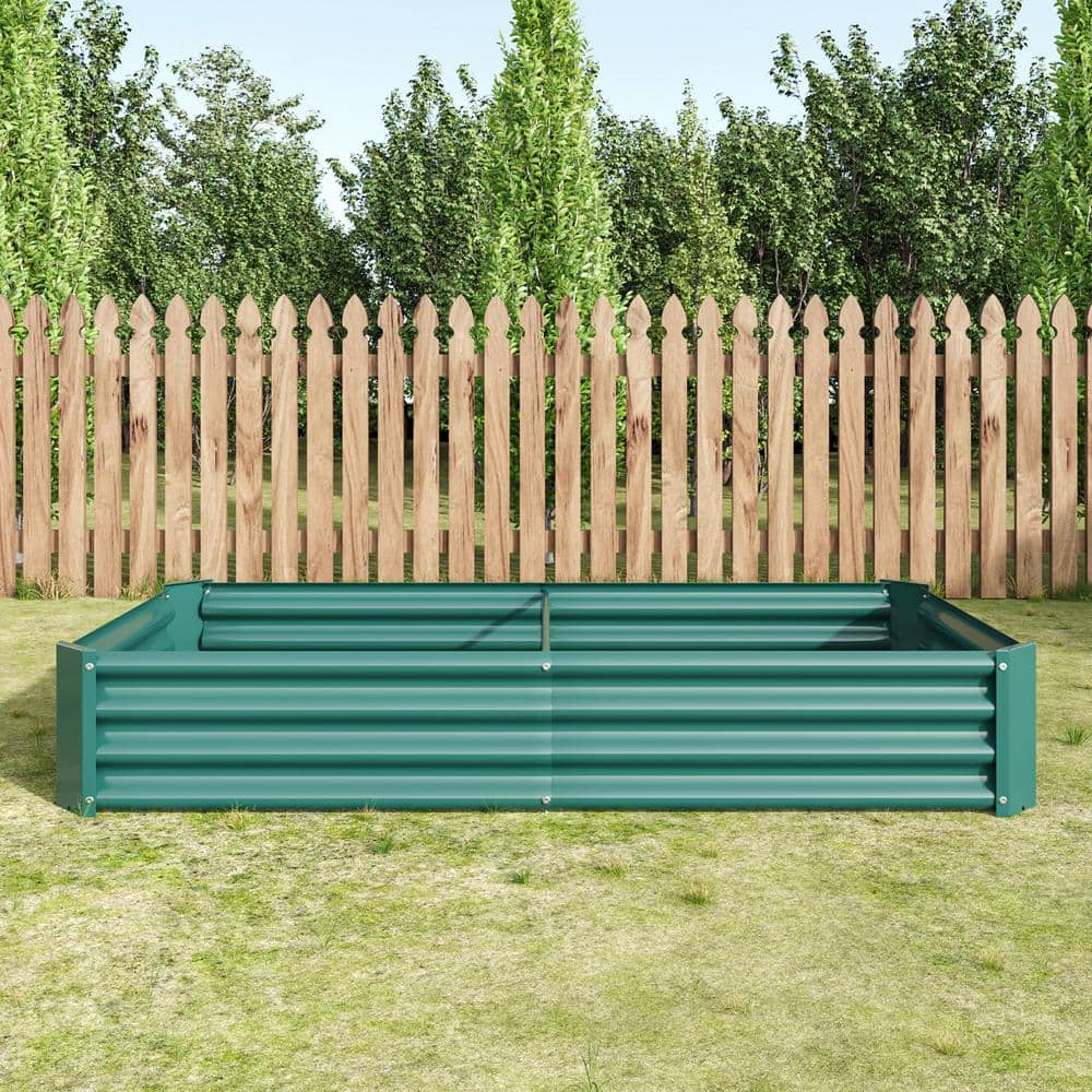 autmoon-outdoor-metal-raised-garden-bed-6x3x1ft-rectangle-raised