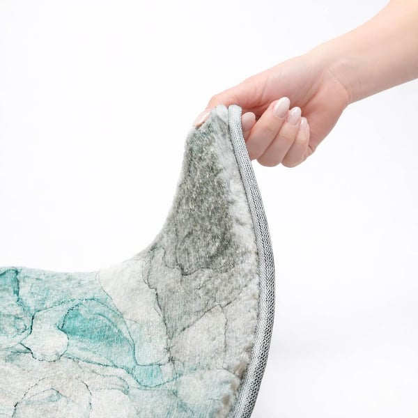 Dream Shag Premium Machine Washable Abstract ADS512 Teal 10 ft. x 14 ft. Area Rug