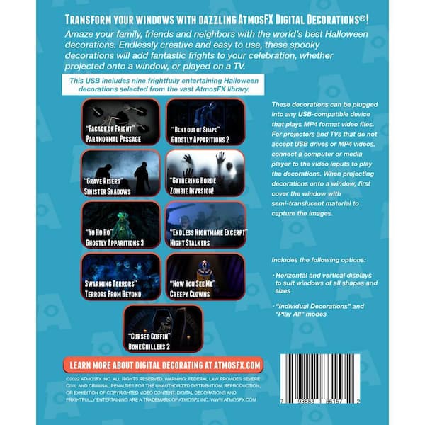 HoliScapes Spooky Halloween Digital Decoration Kit Include 8