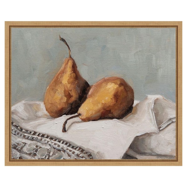 Amanti Art Pair of Pears II by Marian Parsons 20 in. W x 16 in. H. Canvas Wall Art Print Framed in Brown