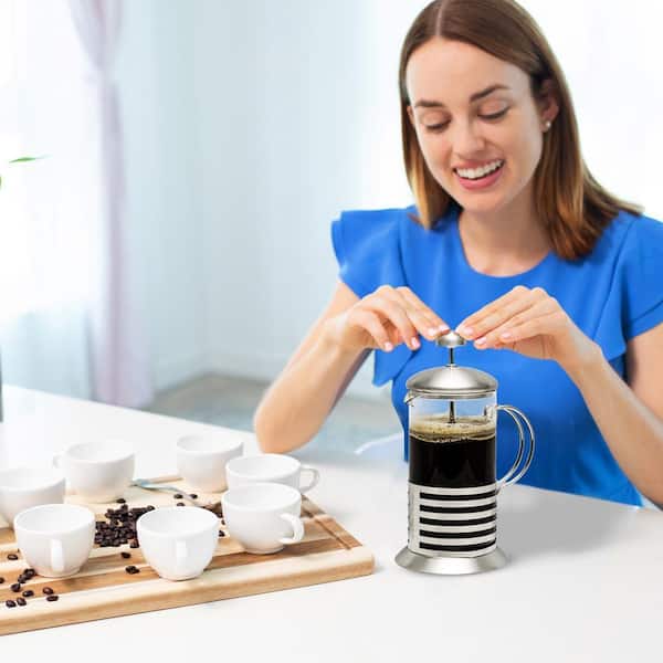 Filtre Inox Casier à Vin En Acier Inoxydable Respectueux De L'environnement Cafetière Verre 800ml Mesney