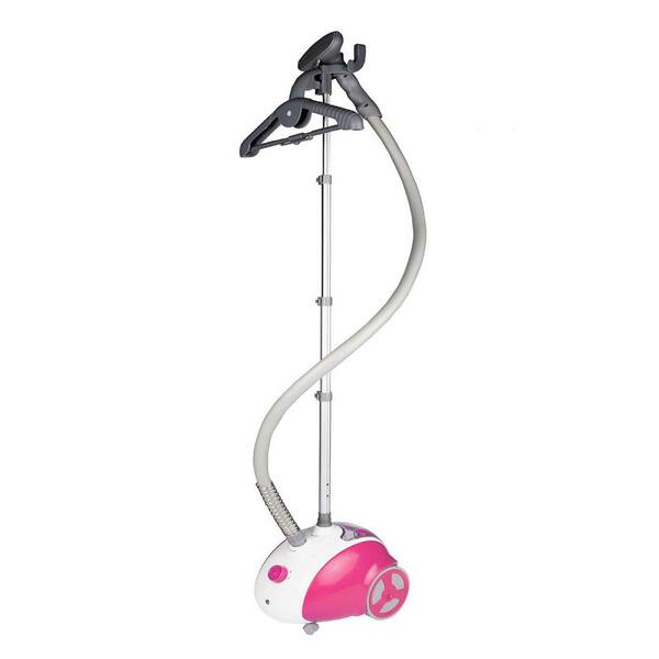 Steam and Go Personal Multi-Purpose Home Clothing Steamer Efficient 1500-Watt High Quality Capacity 1.2 l Cool-Touch Hose in Pink