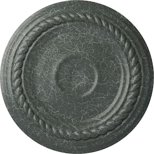 3/4" x 7-7/8" x 7-7/8" Polyurethane Small Alexandria Ceiling Medallion Moulding Athenian Green Crackle