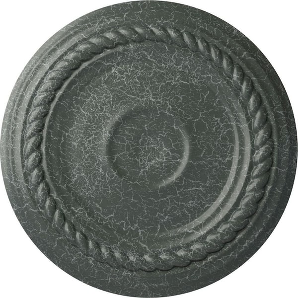 Ekena Millwork 3/4" x 7-7/8" x 7-7/8" Polyurethane Small Alexandria Ceiling Medallion Moulding Athenian Green Crackle