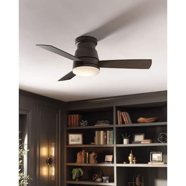 HINKLEY Trey 52 in. Integrated LED Indoor/Outdoor Metallic Matte Bronze Ceiling Fan with Wall Switch