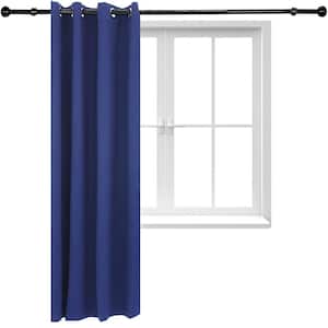 Blue 52 in. x 84 in. (1.32 m x 2.13 m) Grommet Top Indoor/Outdoor Blackout Curtain Panel