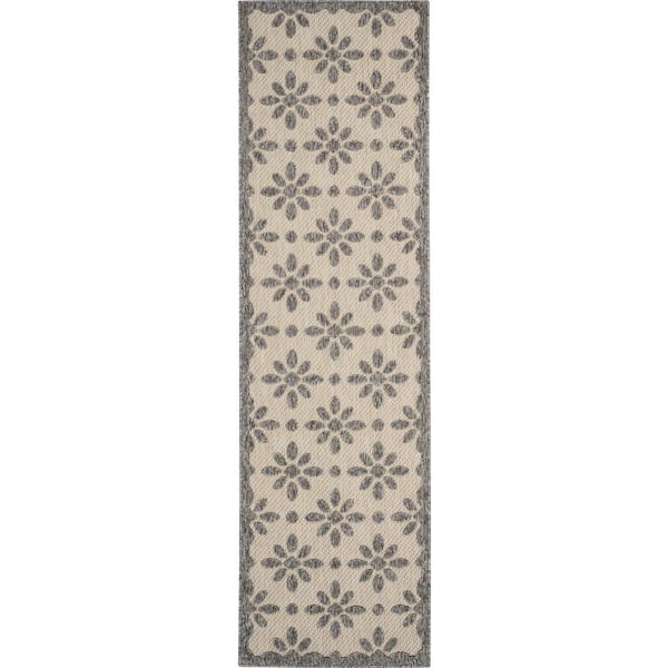 Home Decorators Collection Palamos Cream 2 ft. x 10 ft. Kitchen Runner Geometric Contemporary Indoor/Outdoor Patio Area Rug