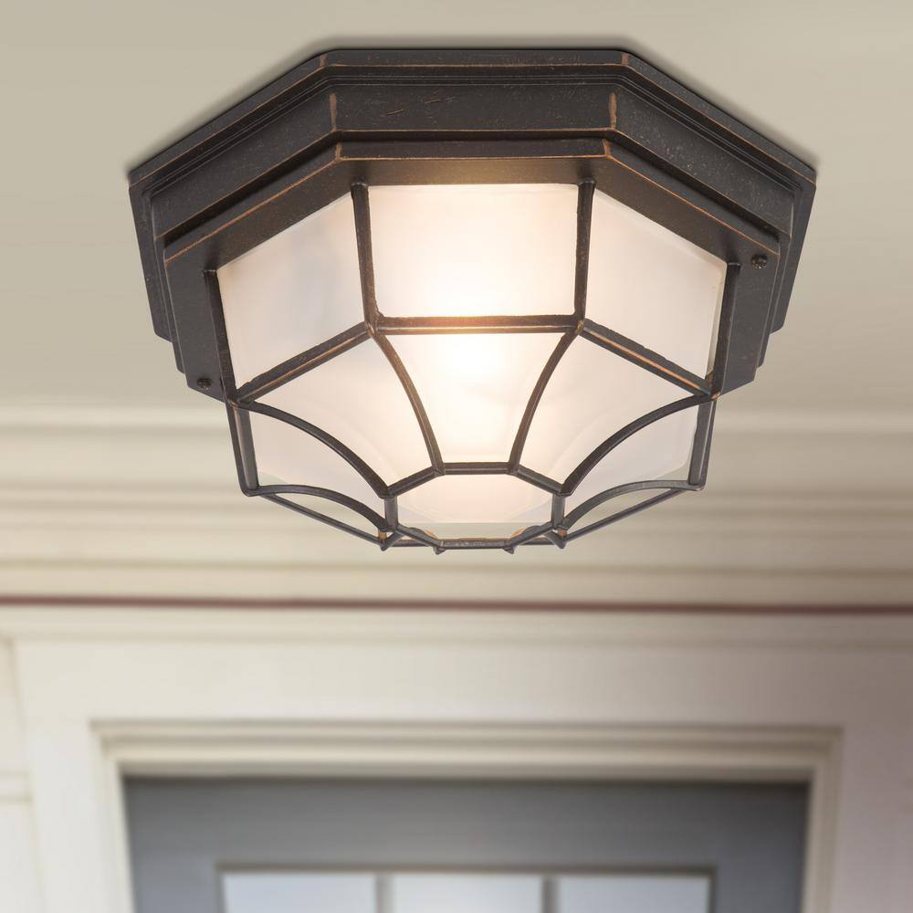 Serge Oil Rubbed Bronze Outdoor Flush Mount Ceiling Light