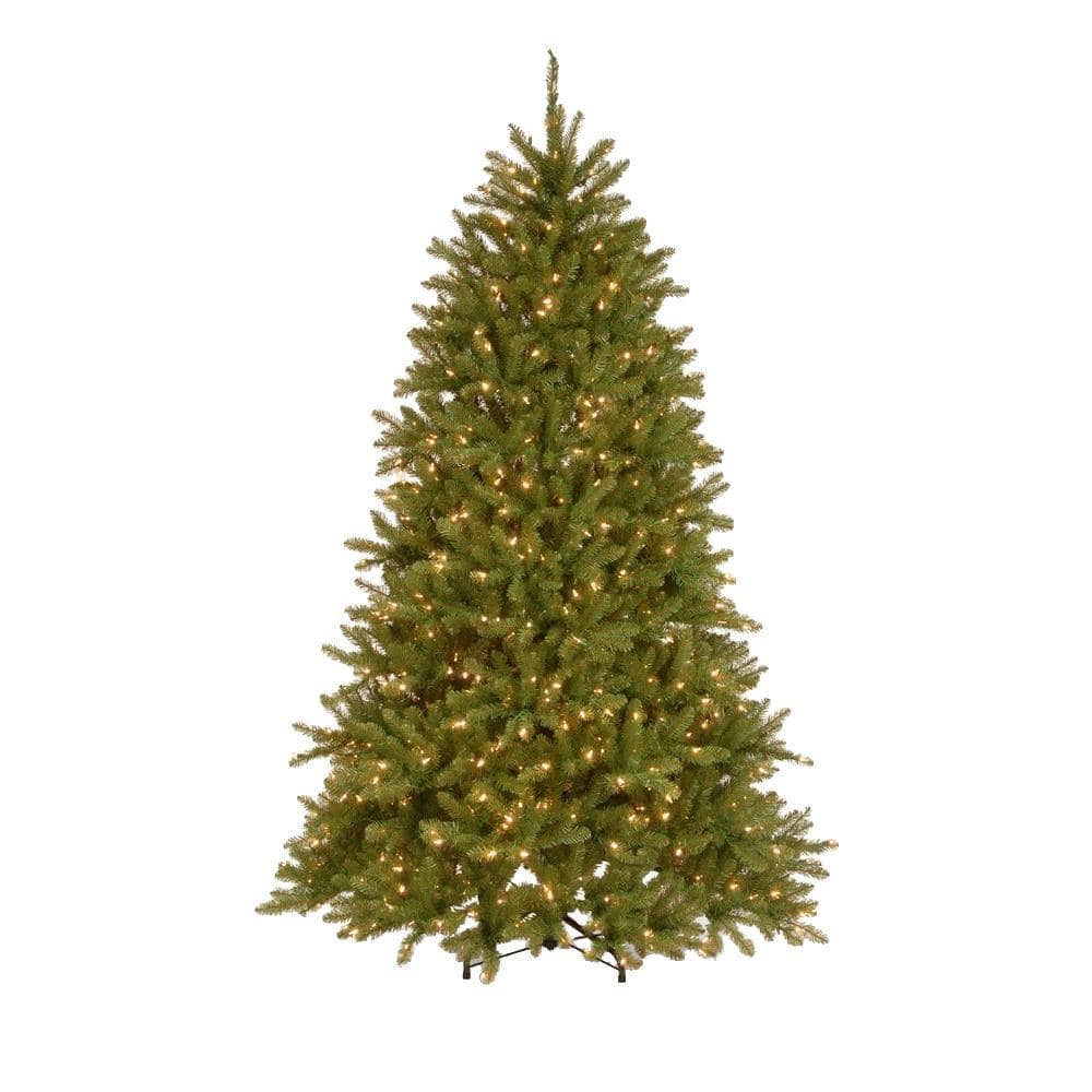 National Tree Company 7.5 ft. Dunhill Fir Hinged Artificial Christmas Tree with 700 Low Voltage Dual (Soft White/ Multicolor) Color LED lights