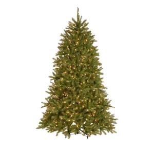 7.5 ft. Dunhill Fir Hinged Artificial Christmas Tree with 700 Low Voltage Dual (Soft White/ Multicolor) Color LED lights