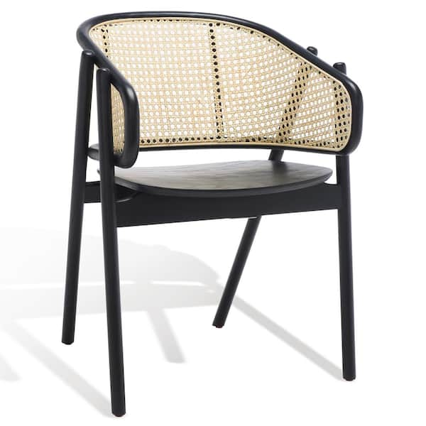 SAFAVIEH Emmy Black/Natural 17.8 in. Wood Dining Chair