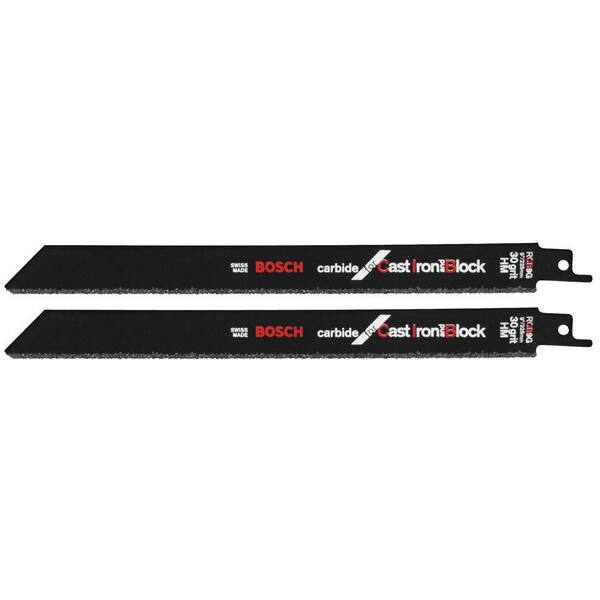 Bosch 9 in. 30 Grit Carbide Recip Blade Pouch (2-Pack)