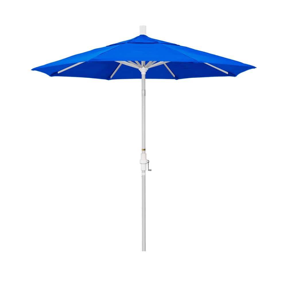 7.5 ft. Matted White Aluminum Market Patio Umbrella Collar Tilt Crank Lift in Pacific Blue Sunbrella price history on PriceWatchPro
