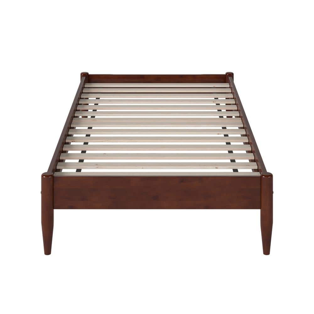 Pasadena Walnut Twin XL Solid Wood Platform Bed with Slats