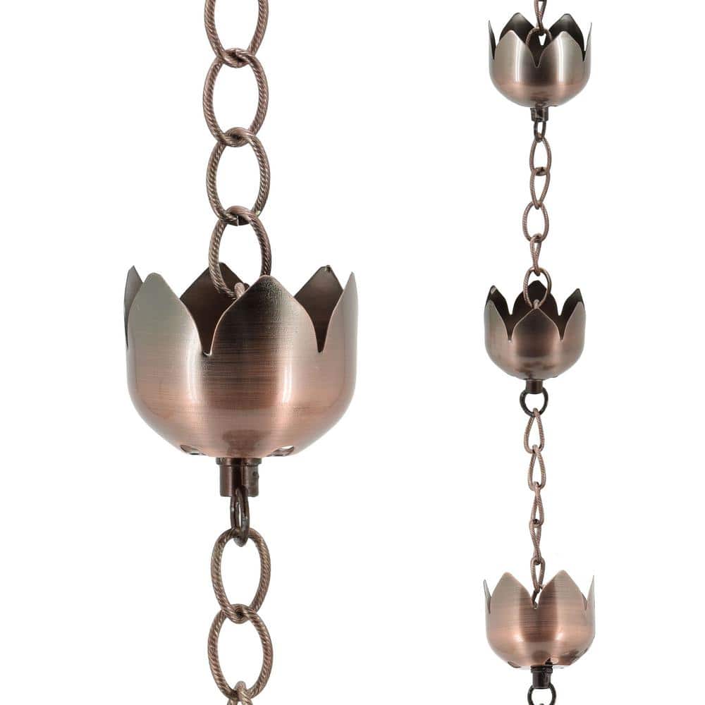 Arcadia Garden Products Rain Chain with Lotus Blossoms RC04 The Home Depot