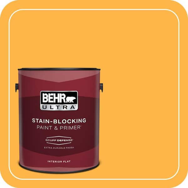 BEHR ULTRA 1 gal. #300B-6 Glorious Gold Extra Durable Flat Interior Paint & Primer