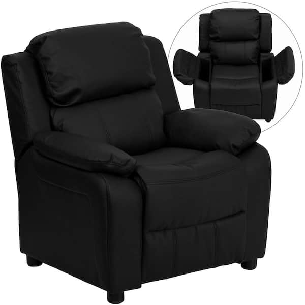 Flash Furniture Deluxe Padded Contemporary Black Leather Kids