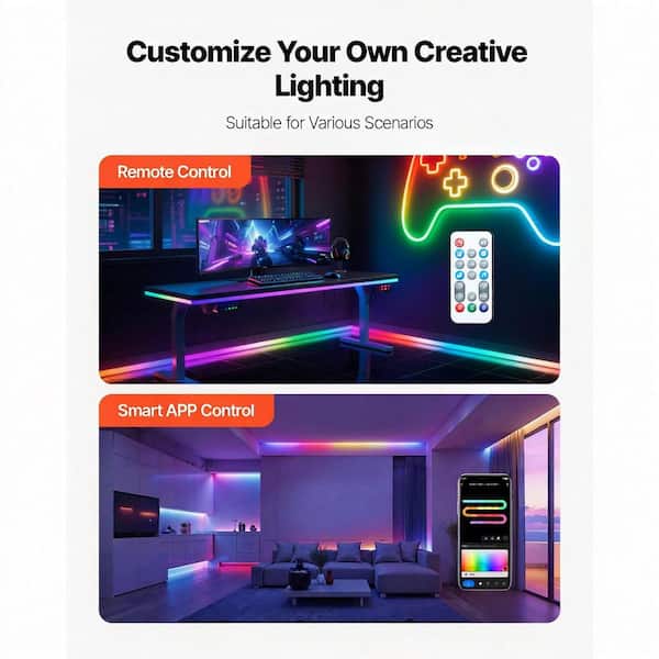 ロープライト LED ネオン おしゃれ インテリア works SVOPES 16.4 ft. Flexible LED Neon Rope Light, Compatible with
