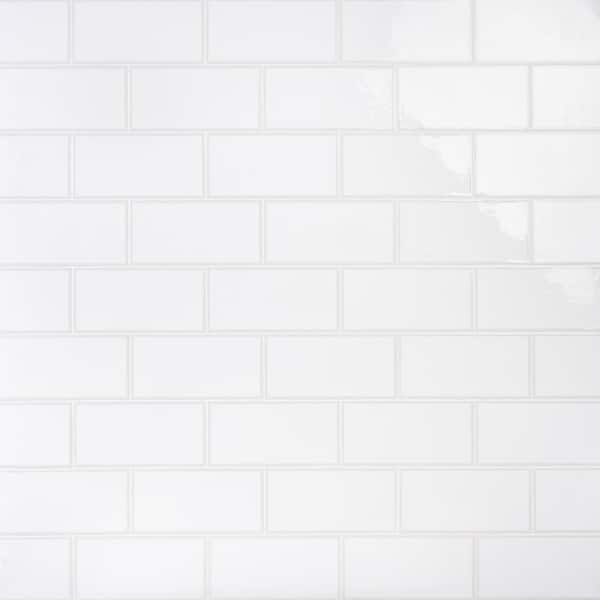 Siene 2-Tone White 5 in. x 10 in. x 9 mm ceramic wall tile (28 pieces/ 10.76 sq. ft. / case)