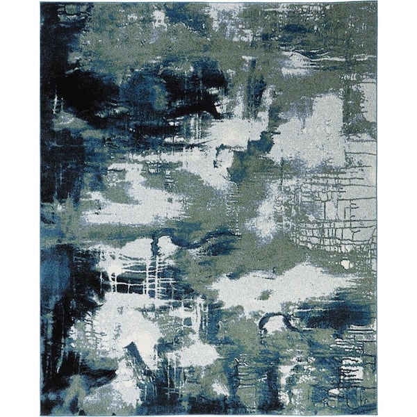 Journey Blue/Green 9 ft. x 13 ft. Area Rug