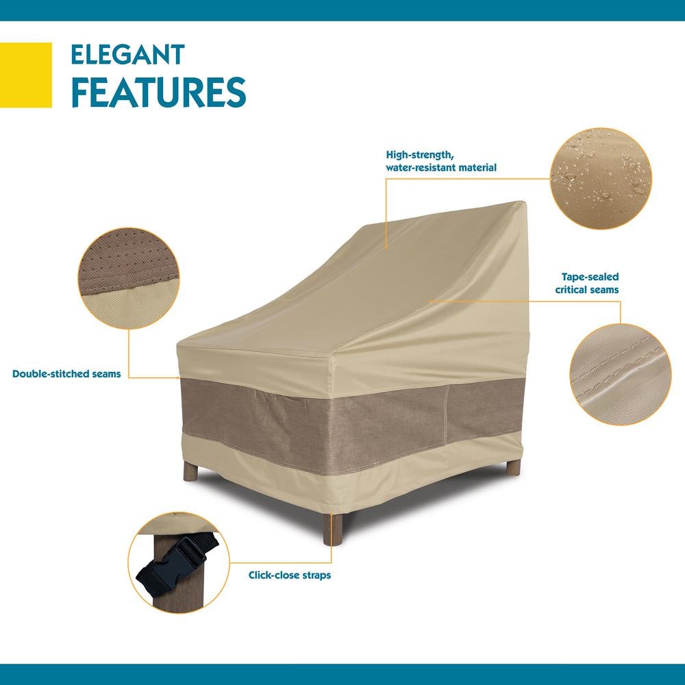 Elegant Waterproof Beige and Brown Patio Chair Cover