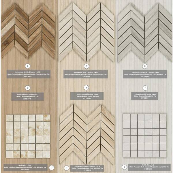 MSI Havenwood Platinum Chevron 12 in. x 15 in. Matte Porcelain Mosaic Floor and Wall Tile (10 sq. ft./Case)