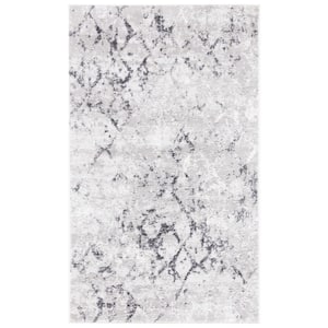 Amelia Gray/Light Gray Doormat 2 ft. x 4 ft. Abstract Diamond Area Rug
