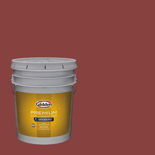 Glidden Premium 5 gal. PPG1056-7 Brick Dust Flat Exterior Latex