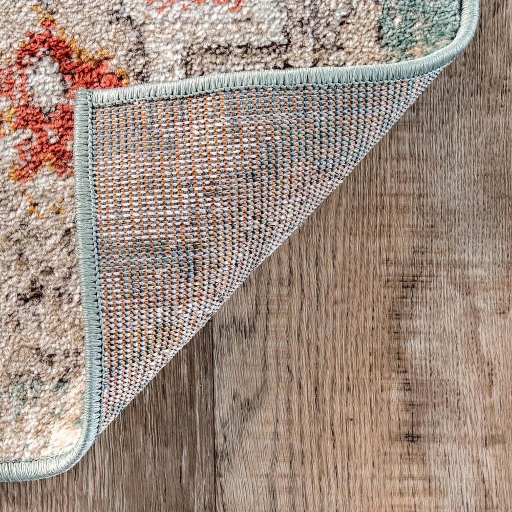 Lenore Vintage Multicolor Floral Easy-Care Area Rug
