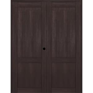 2-Panel Shaker 72 in. x 84 in. Left Active Vera Linga Oak Wood Composite Solid Core Double Prehung Interior Door