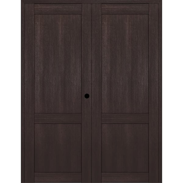 Belldinni 2-Panel Shaker 48 in. x 96 in. Left Active Vera Linga Oak Wood Composite Solid Core Double Prehung Interior Door