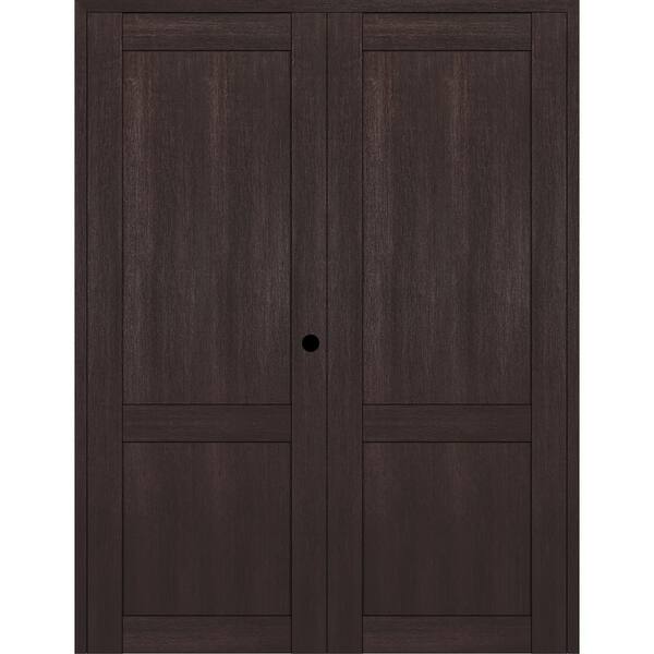 Belldinni 2-Panel Shaker 48 in. x 84 in. Left Active Vera Linga Oak Wood Composite Solid Core Double Prehung Interior Door