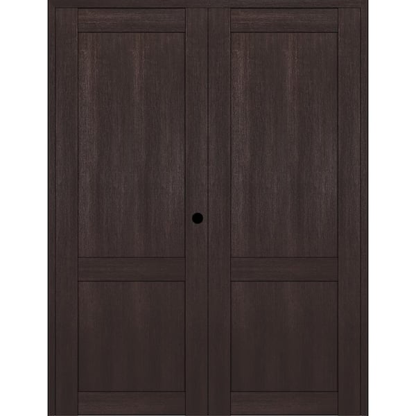 Belldinni 2-Panel Shaker 56 in. x 80 in. Left Active Vera Linga Oak Wood Composite Solid Core Double Prehung Interior Door
