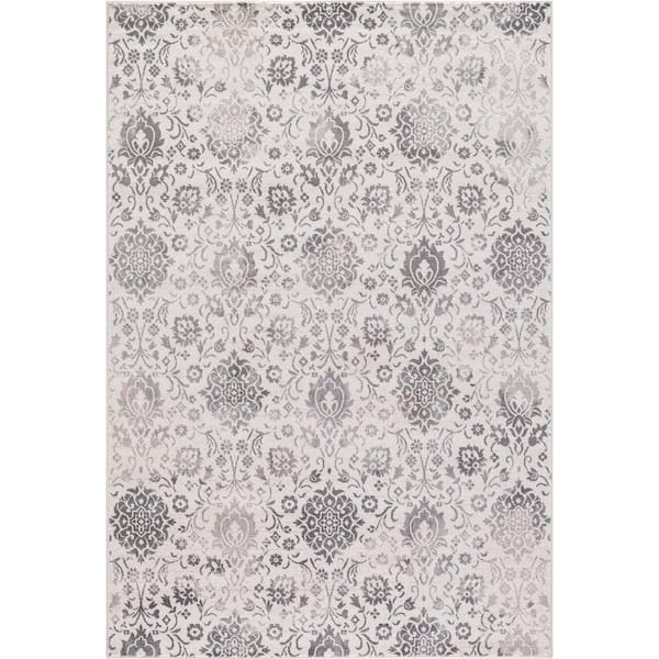 Concord Global Trading Lara Soft Damask Ivory 8 ft. x 11 ft. Area Rug