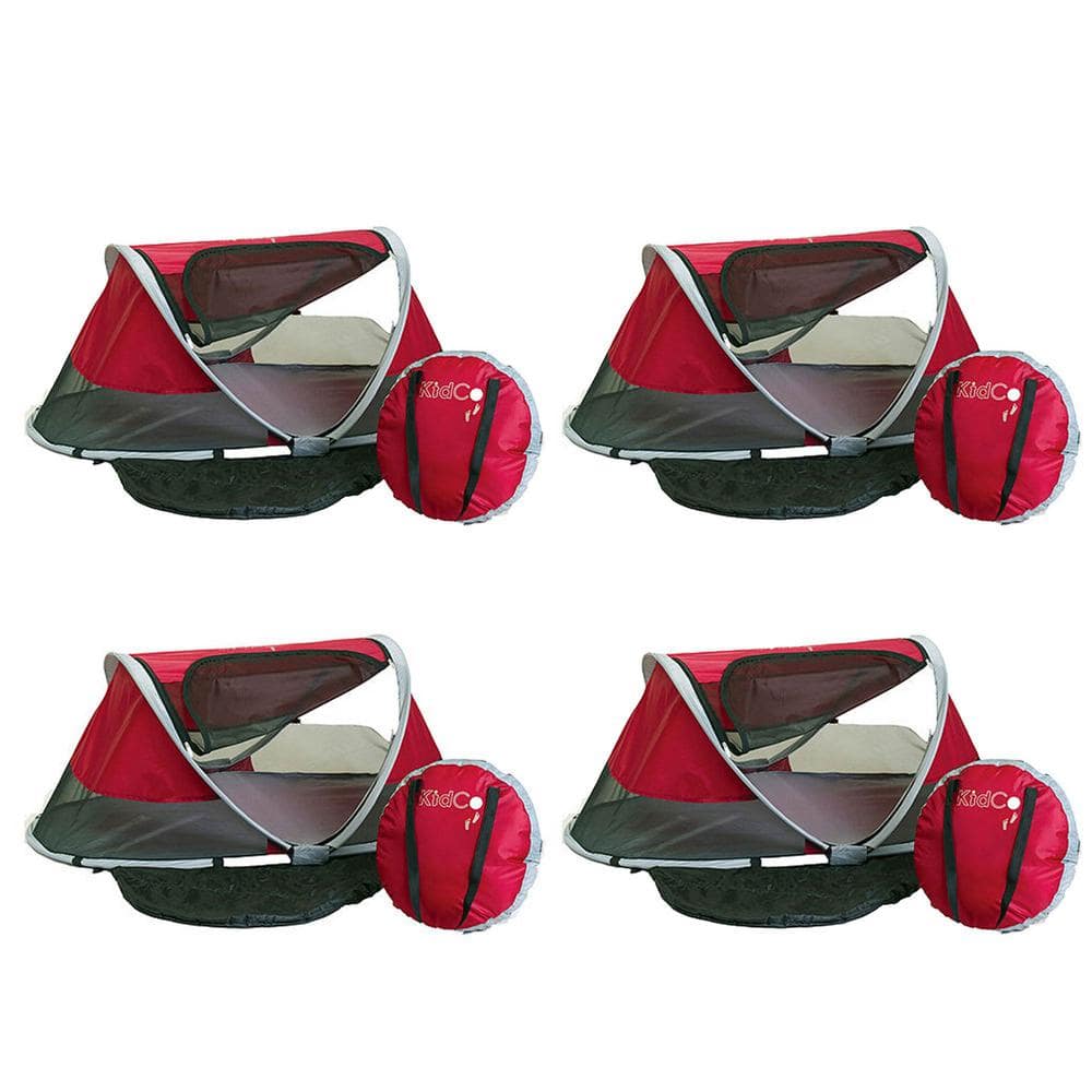 UPC 193802000092 product image for PeaPod Portable Toddler Travel Bed and Storage Bag, Cranberry (4-Pack) | upcitemdb.com
