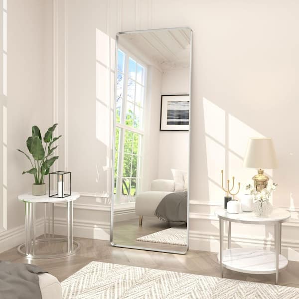 65 in. W x 22 in. H Rectangular Aluminum Alloy Frame with Inner Deep Design and Tempered Glass Wall Mirror in Silver