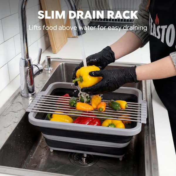 FEASTO 9-Piece Multifunctional Collapsible BBQ Prep Tub with