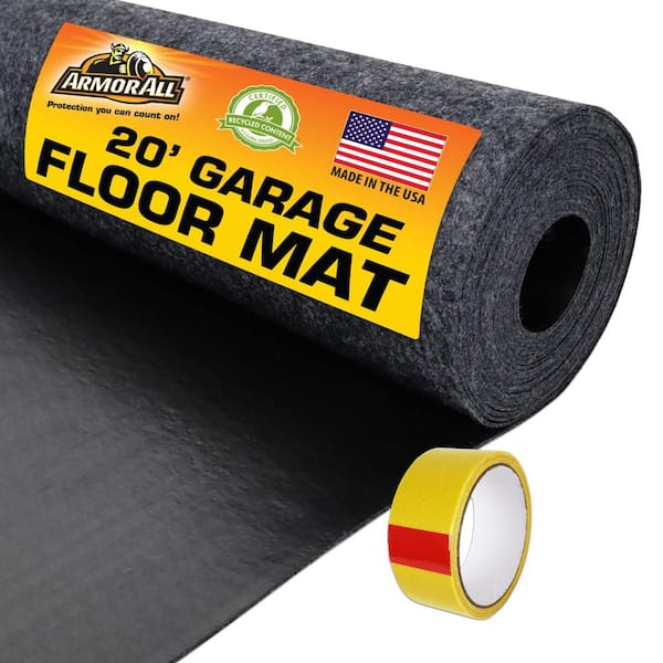 Garage Floor Mat 7 ft. 4 in. W x 20 ft. L Charcoal Commercial/Residential Absorbent Waterproof Garage Flooring Rolls