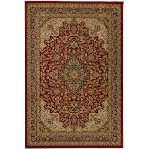 Silk Road Red 5 ft. x 8 ft. Medallion Area Rug