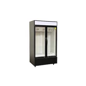41.5 in. 23.6 cu. ft. 2 Glass Door Commercial Refrigerator EL41A Black